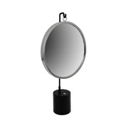 Specchio da tavolo Eleganca in metallo nero e argento
