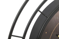 Orologio da Muro Fashion Dark Ø70x5,5 cm in Ferro MDF e Vetro Nero