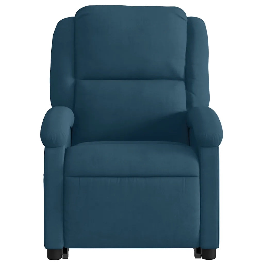 Divano Sedia-Poltrona Alzapersona Reclinabile Blu in Velluto