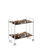 Carrello da cucina pieghevole bianco con ruote BAUHAUS 2 ripiani