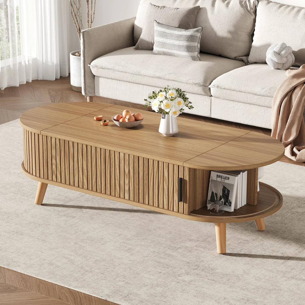 TAVOLO LIVING Regolabile 120x50x39,5 cm MDF Effetto Legno Naturale