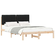 Letto matrimoniale | Letto per adulti | Letto con Testiera Rivestita Nero 140 x 200 cm