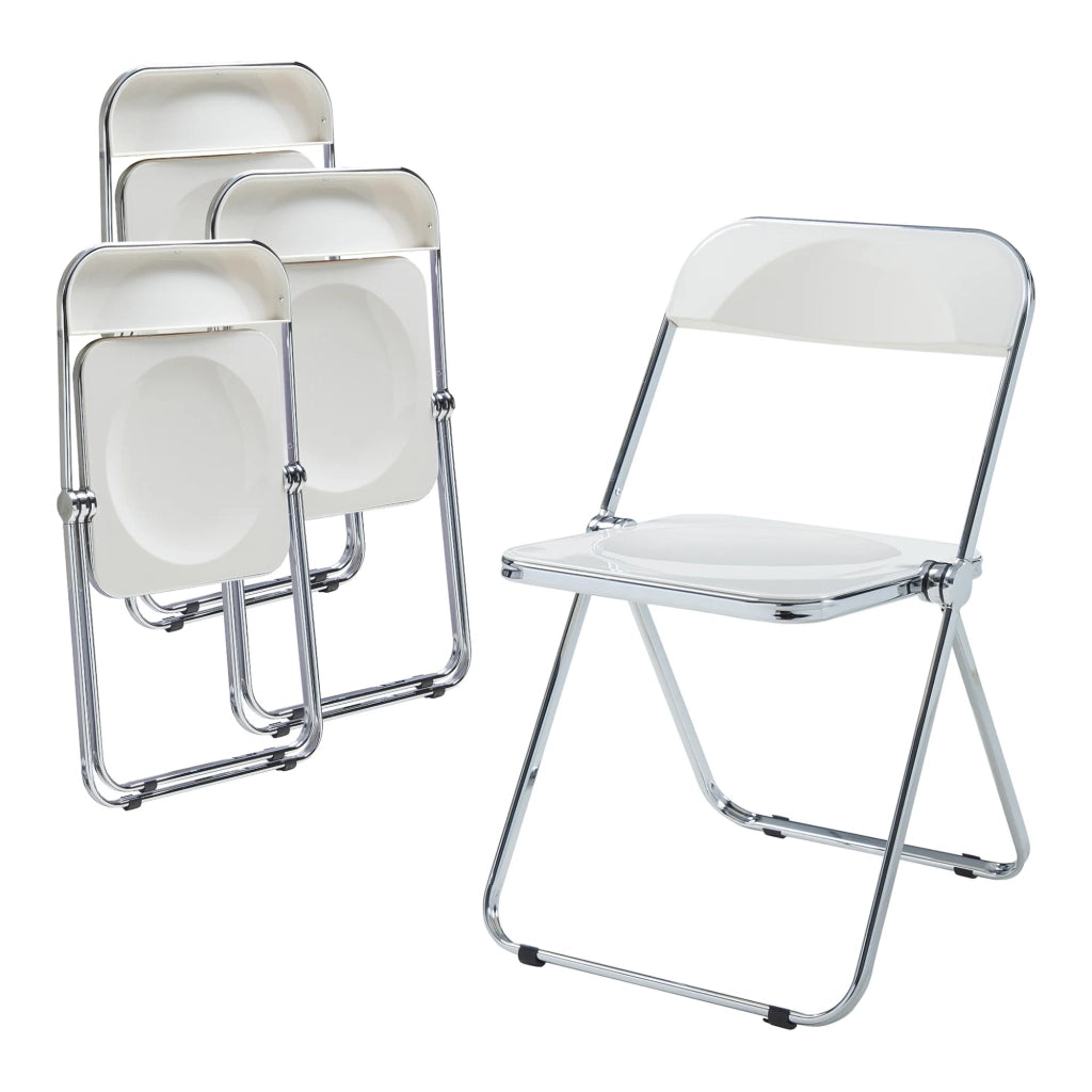 Set di 4 sedie pieghevoli da campeggio 74 x 46 x 47 cm bianche 03_0009845