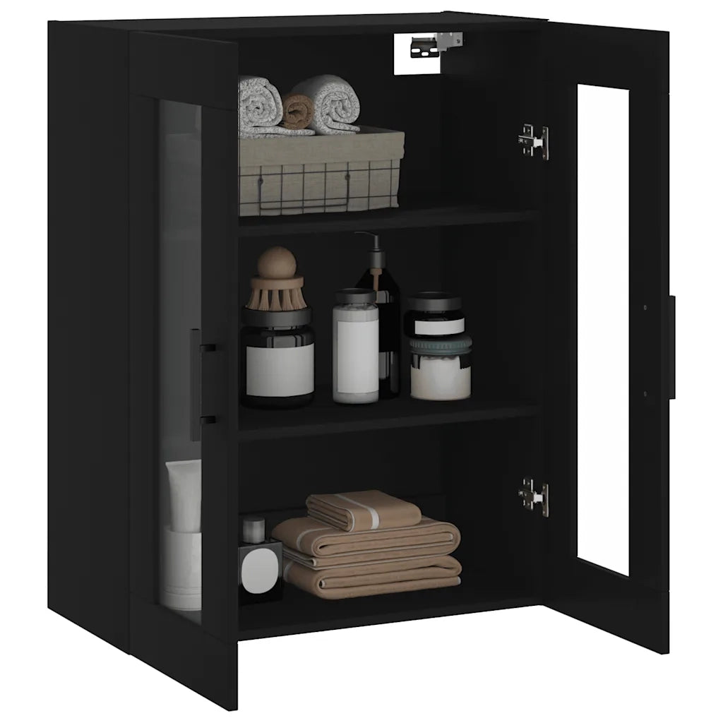 Armadietto a Muro | Mobile a Parete Nero 69,5x34x90 cm