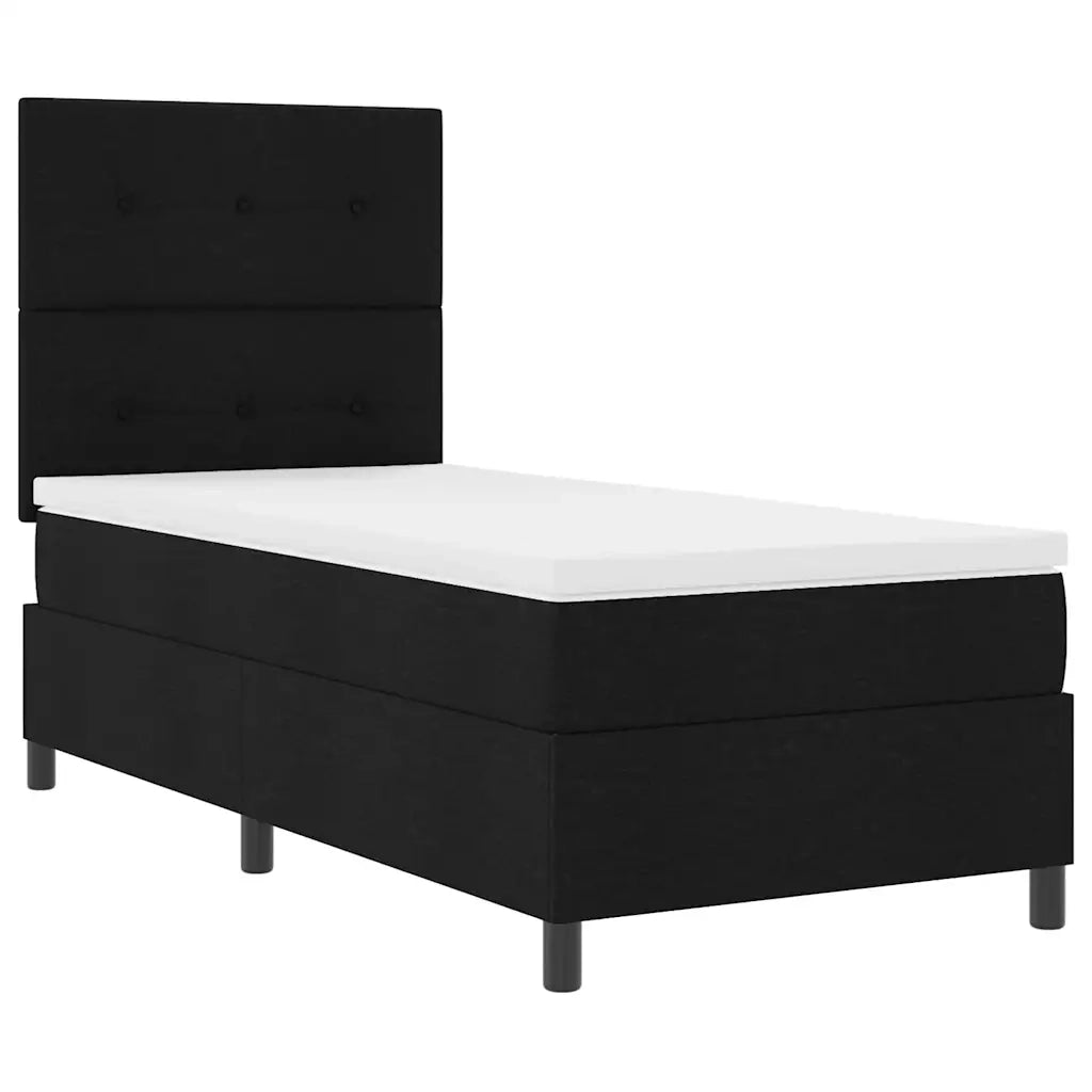 Letto a molle con materasso con led Nero 100 x 200 cm Tessuto 3342846