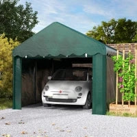Tenda Garage 3 x 6m, Tenda per Auto Resistente con 2 Porte Avvolgibili, Telo 200g PE, Verde
