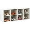 Panca Scarpiera per Ingresso, Panca Contenitore con 8 Scomparti Aperti, Scaffale Portascarpe Capacità di Carico di 230 kg, per Ingresso, Corridoio, Soggiorno, 102x30x41 cm (Bianco)