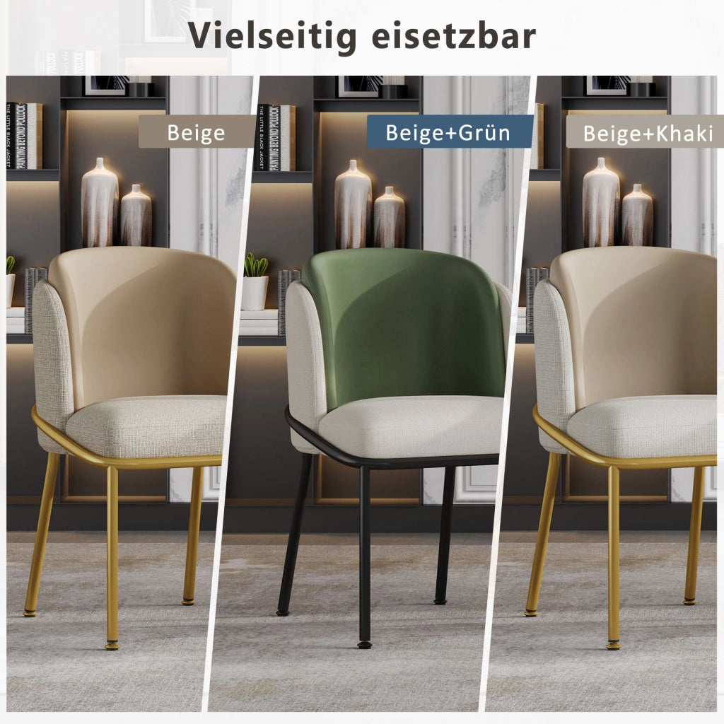 SEDIA da pranzo set da 4 pezzi beige con piedini regolabili