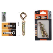 Trade Shop - Set 2 Tasselli Metallici Con Occhiello Bulloni M6x80mm Accessori Minuteria 91048 -