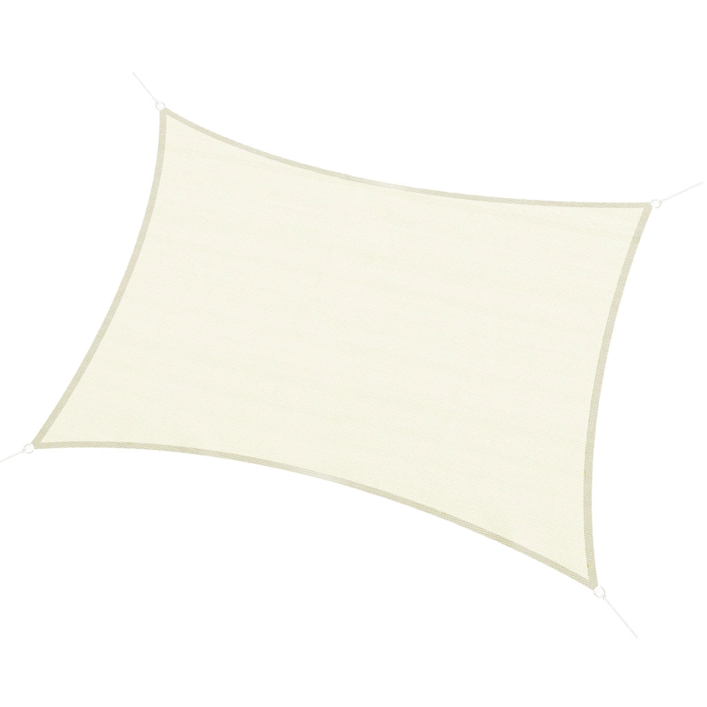 EasyComfort Vela Ombreggiante Rettangolare, Impermeabile e Anti-Raggi UV in HDPE, 3x4m, Crema