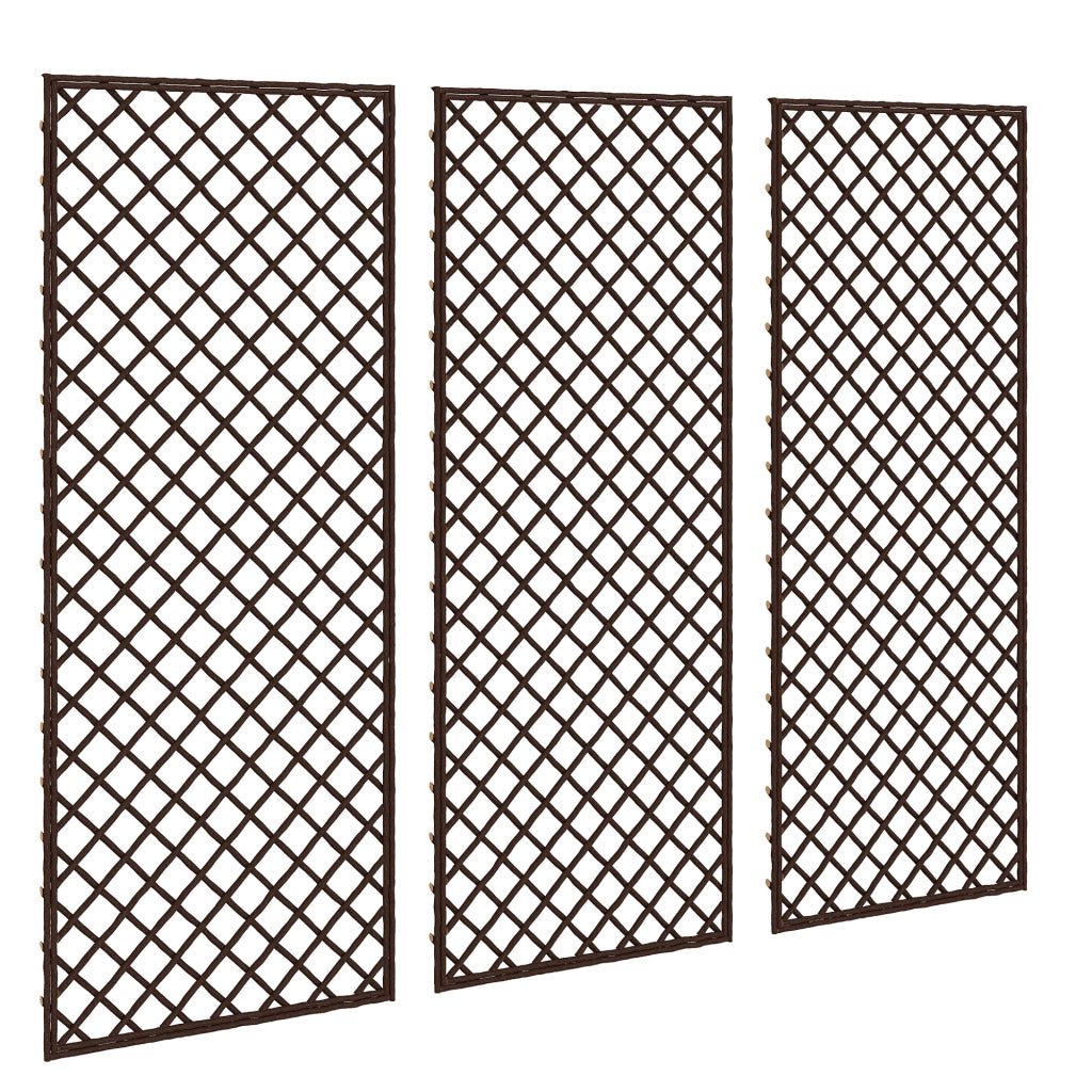 Set 3 Griglie Giardino Rattan Sostegno Piante Rampicanti ¨C Zephmum ¨C 43x112 cm Naturale
