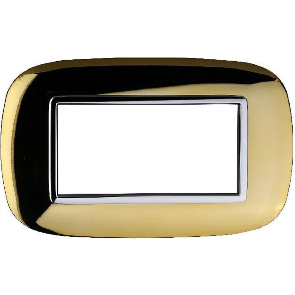 Trade Shop - Placca Oval 3 4 6 Moduli Colore Oro Lucido Compatibile Bticino Axolute -