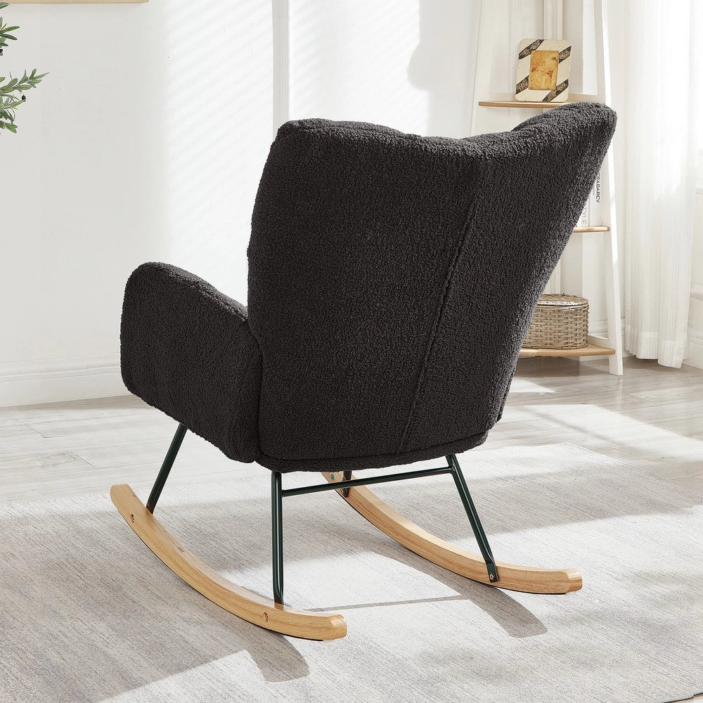 Poltrona a Dondolo ¨C Xylo ¨C Legno e Metallo, Design Scandinavo, 69x89x101 cm