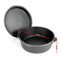 Dutch Oven Forno Olandese con Pentola in ghisa 8l sottopentola e solleva coperchio per fuoco campeggio