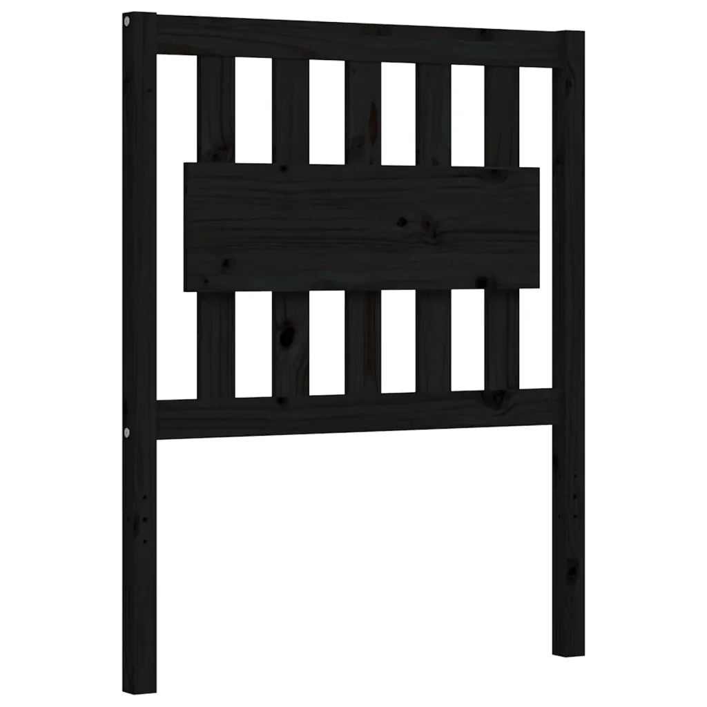 Giroletto con Testiera Nero Small Single in Legno Massello