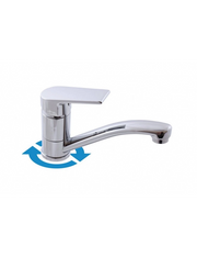 Miscelatore lavabo girevole a braccio lungo COLORADO in ottone cromato