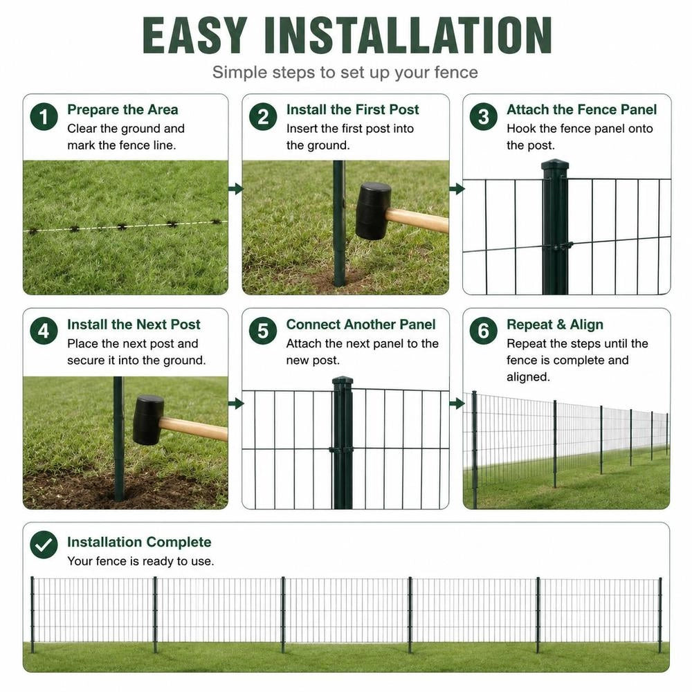 Garden Fence Set 115x79 Cm Green