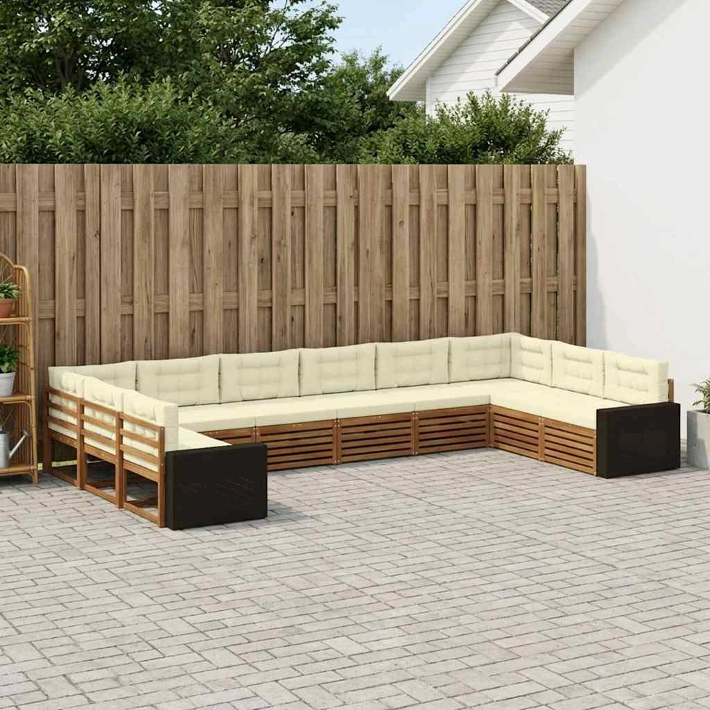 Set divani 10 pz Legno di Acacia Massello 3383903
