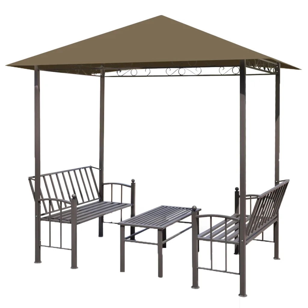 Padiglione Giardino Tavolo e Panche 2,5x1,5x2,4m Talpa 180 g/mÂ²