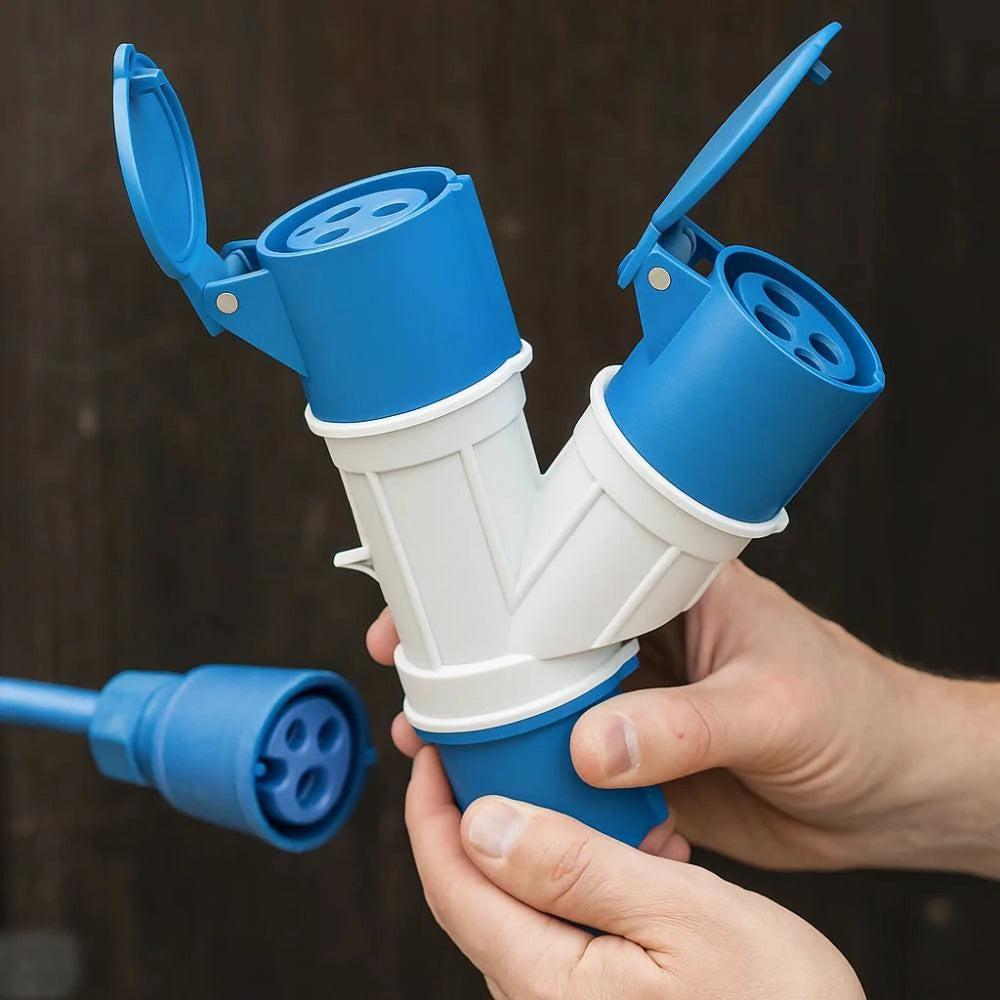 Ecova 20561 moltiplicatore industriale con spina cee 16a e doppia presa 2p+t