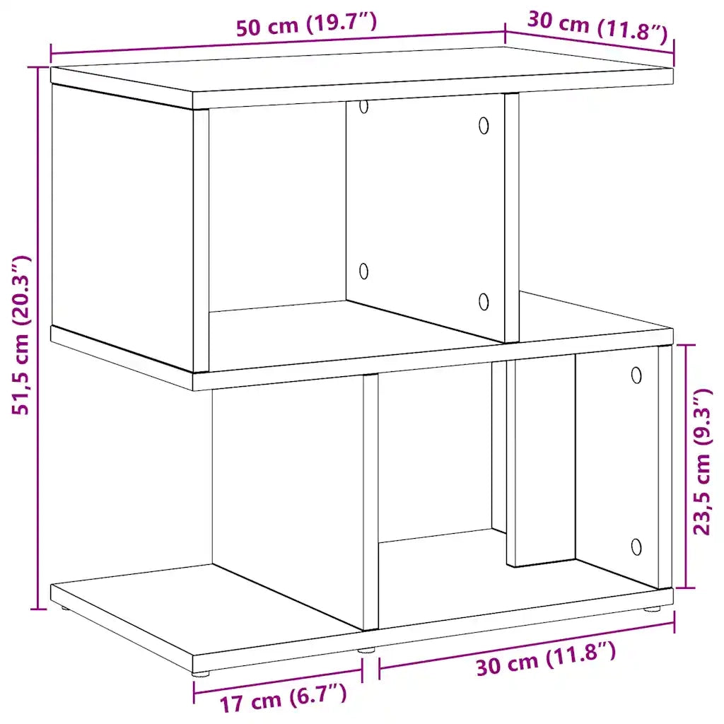 Comodini 2pz Rovere Artigianale 50x30x51,5 cm Legno Multistrato