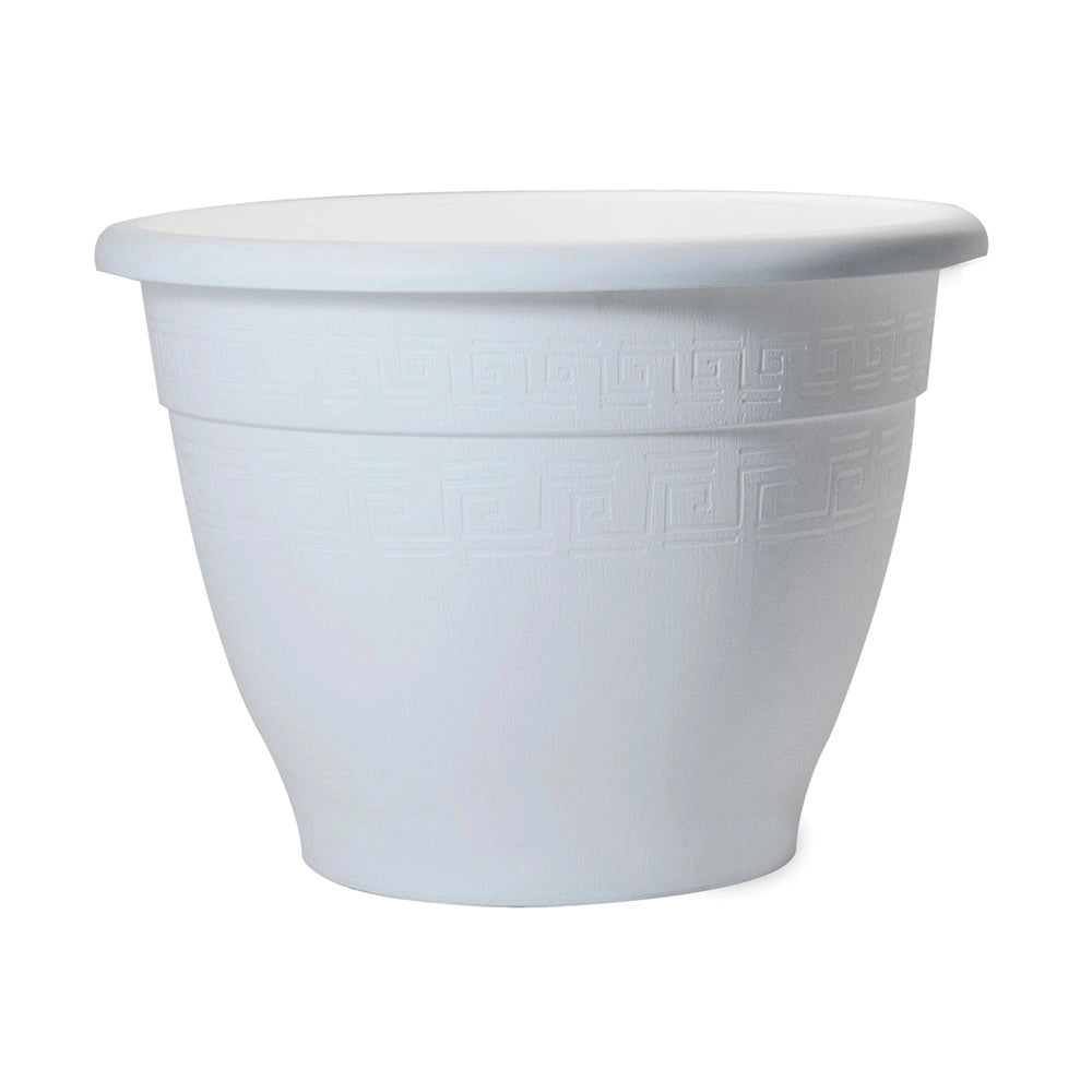 Vaso per Piante Rotondo in Plastica Interno Esterno Plasticotto Campana Idel Colore: Bianco, Formato: 48/42 cm