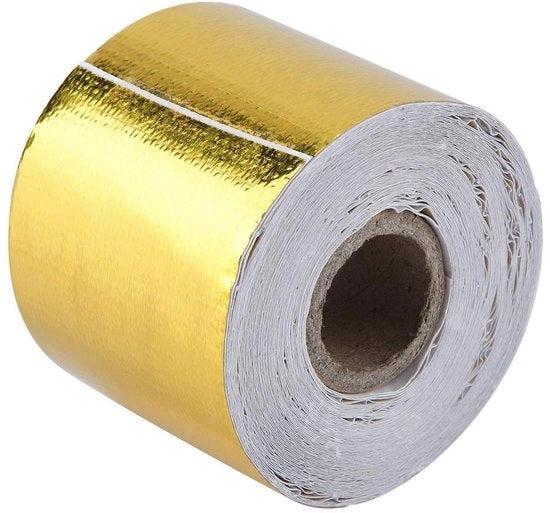 Tape di isolamento termico in alluminio a scomparsa 10m x 5cm - Telaio autoadesivo - Resistente al calore - Isolante termico riflettente - Isolante acustico - Resistente alle fiamme - Adesivo forte