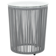 Set da Bistrot 3 pz con Cuscini in Polyrattan Grigio 48140