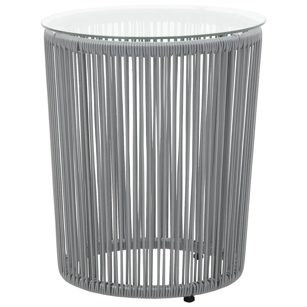 Set da Bistrot 3 pz con Cuscini in Polyrattan Grigio 48140