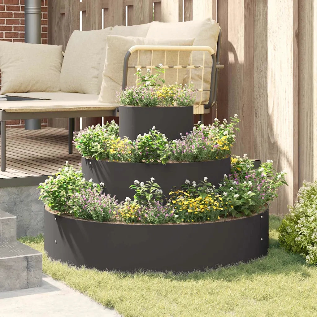 Vaso da giardino Nero 90 x 90 x 20 cm Acciaio laminato a freddo 873648