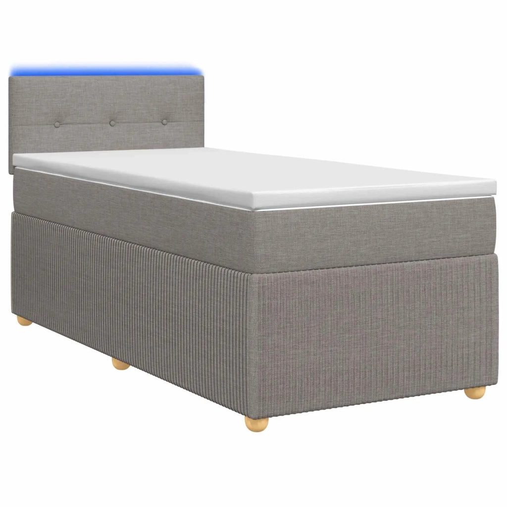 Letto box spring con materasso Tortora 90 x 190 cm Tessuto 3452824
