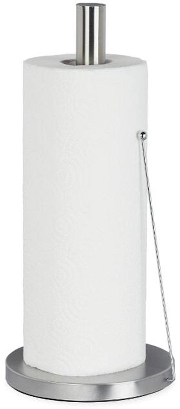 Supporto per rotoli da cucina - Design verticale - Supporto per rotoli - Pedana antiscivolo robusta - 1 pezzo - Cucina - Argento