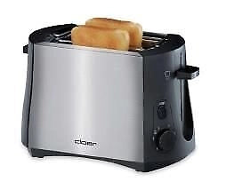 Cloer 3419 tostapane 2 fetta/e 900 W Nero, Acciaio inossidabile
