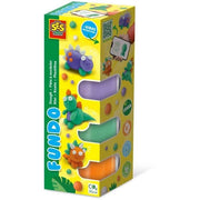 Pasta da modellare FunDo - Dinosauri (3x90gr-1x40gr) - SES CREATIVE - Interattivo per bambini piccoli.