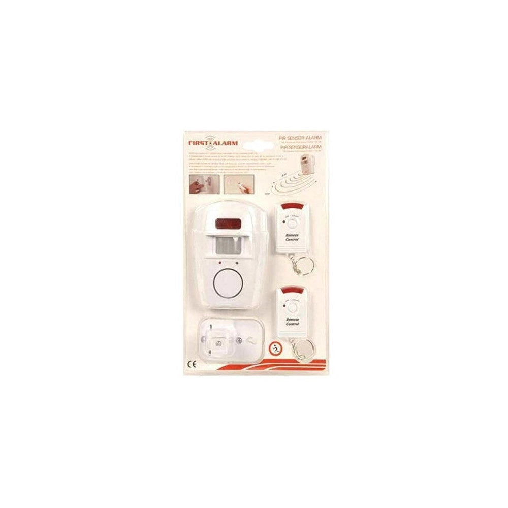 Trade Shop - Allarme Con Sensore Infrarossi 2 Telecomandi 105 Db Raggio 6 Metri Casa Ufficio -
