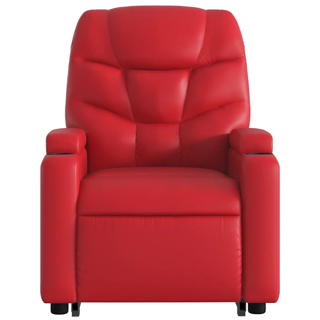 Poltrona Alzapersona Reclinabile Massaggio Rosso in Similpelle 3204670