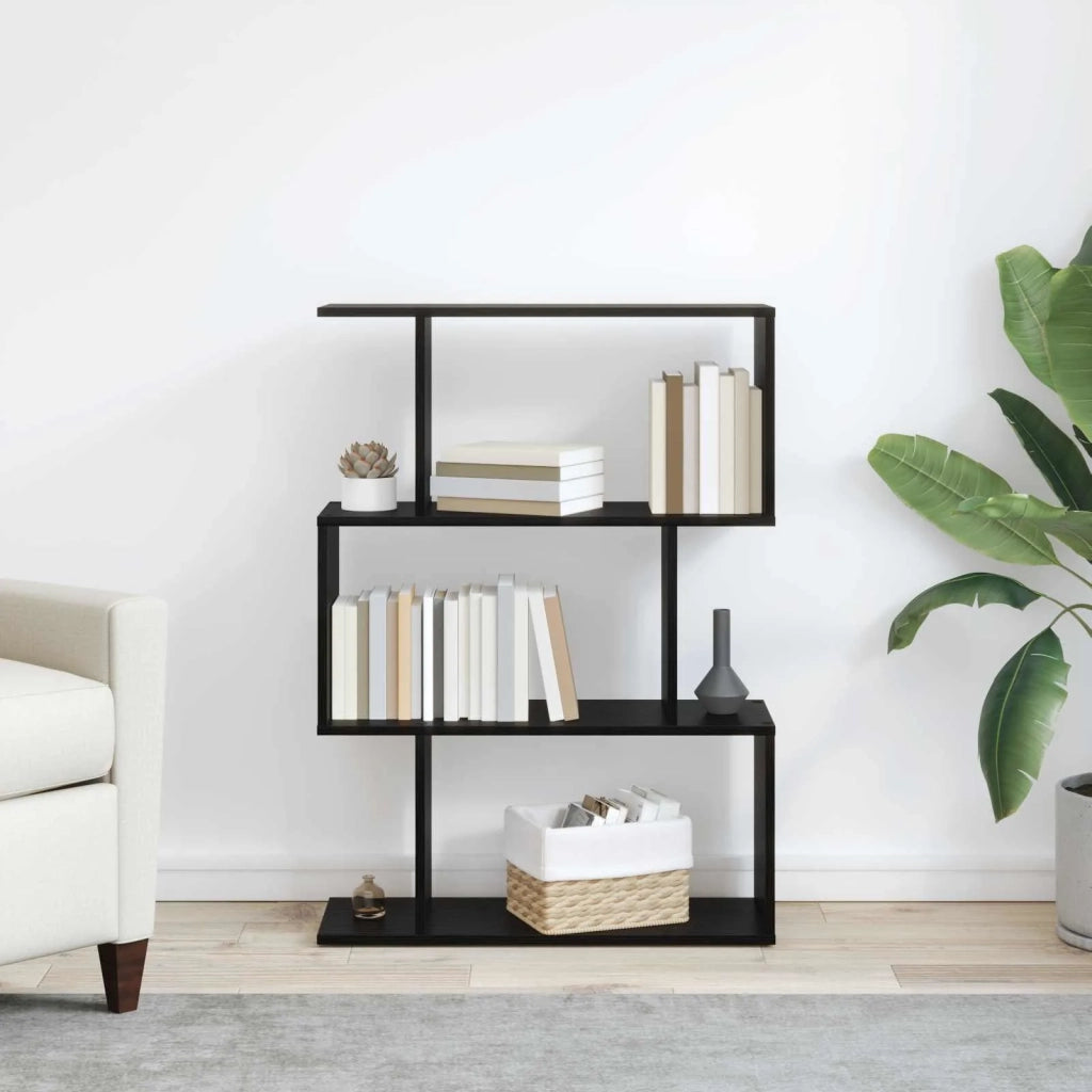 Armadio per Libri 3 livelli 70 x 24 x 97 cm Rovere Nero 879671