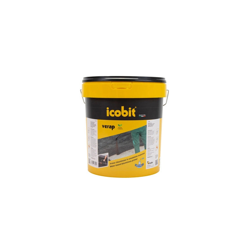 Primer bituminoso Verap 9 kg – Fondo monocomponente in emulsione per superfici da impermeabilizzare