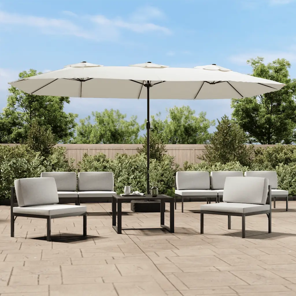 Ombrello | Parasolne a Doppia Testa Bianco Sabbia 449x265 cm
