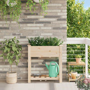 Fioriera da giardino  con ripiano 71x37x76 cm in legno massello di abete