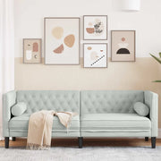vidaXL Divano Chesterfield Grigio chiaro 194 x 74.5 x 70.5 cm Velluto
