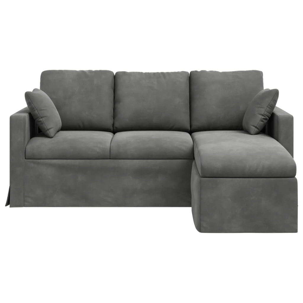 Divano Grigio scuro 198 x 134 x 80 cm Velluto