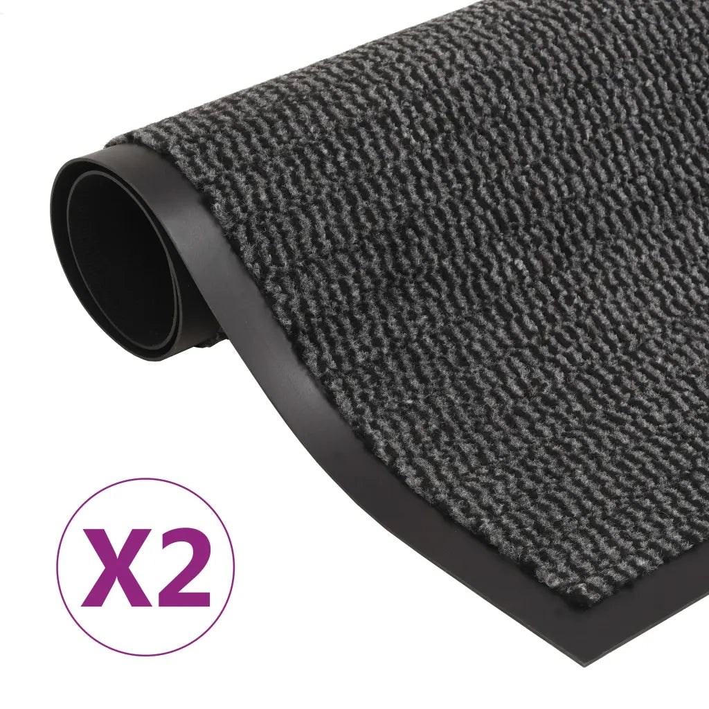 Tappeti Antipolvere 2 pz Trapuntati 90x150 cm Antracite cod mxl 52290
