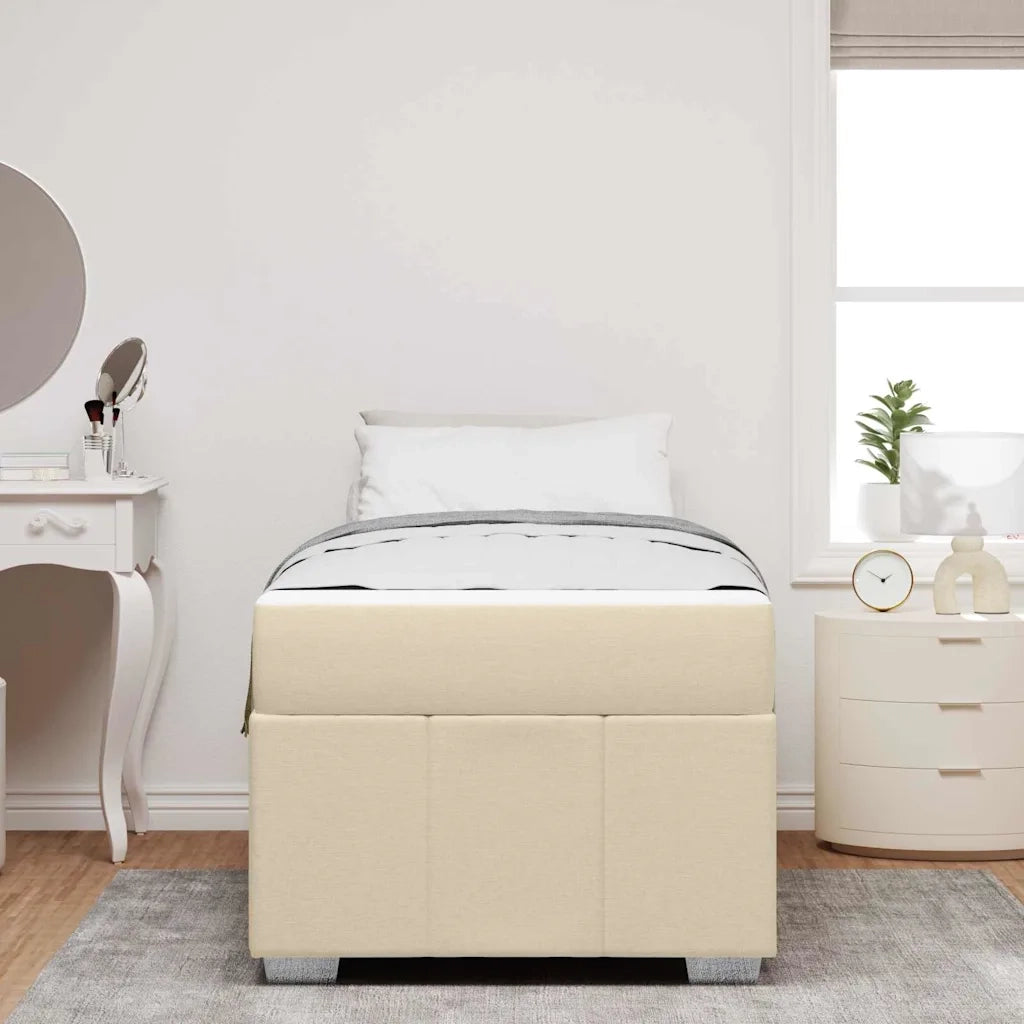 Struttura del letto con materasso Crema 80 x 200 cm Tessuto