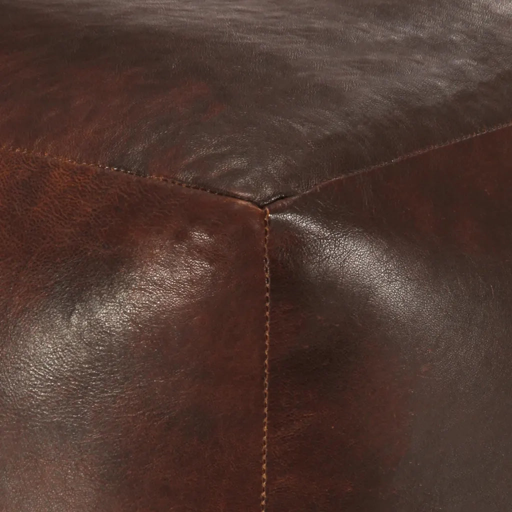 Pouf Marrone Scuro 40x40x40 cm in Vera Pelle di Capra 248127