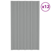 Pannello per tetto 12 pz Grigio 80 x 45 cm Acciaio zincato CFW7767429