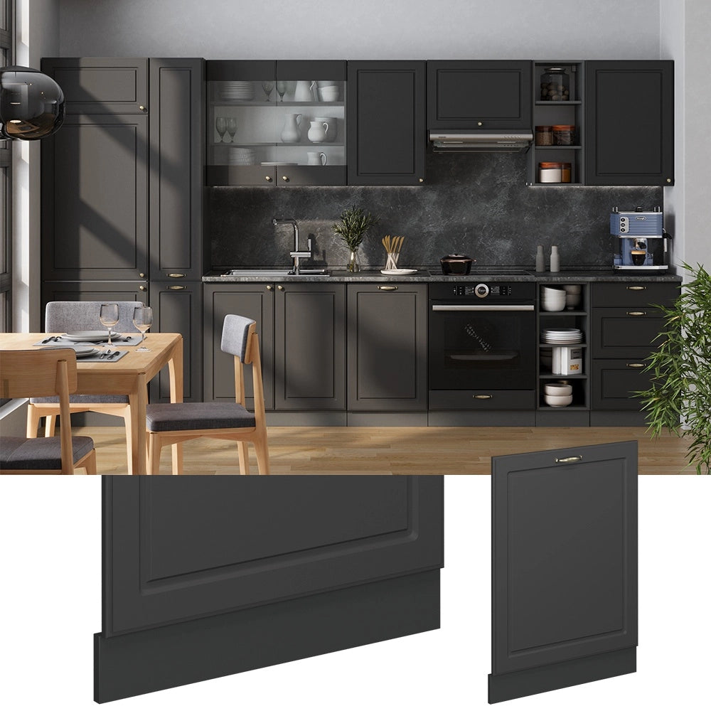 Pannello frontale della lavastoviglie Fame-Line Oro-antracite rustico/Antracite 60 cm senza piano di lavoro Vicco