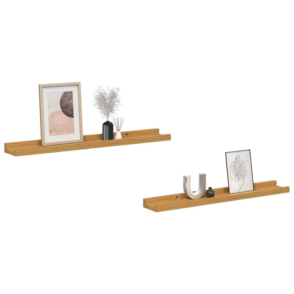 Scaffale da parete 2 pcs Beige 60 x 9 x 3 cm Legno multistrato