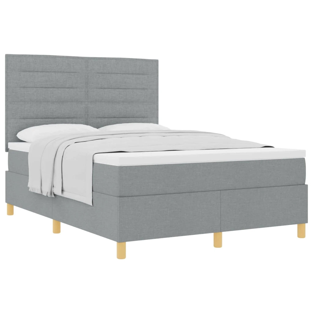 Letto a molle con materasso Grigio chiaro 160 x 200 cm Tessuto 3339553