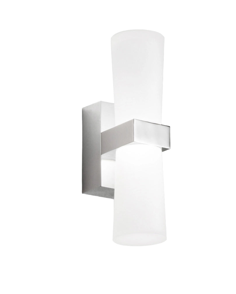 Iglesias Lampada da parete a LED integrato 8W 720lm 3000K Warm White Cromo IP44 - Design moderno in metallo e metacrilato Classe II 230V